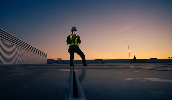 On the solar panel roof