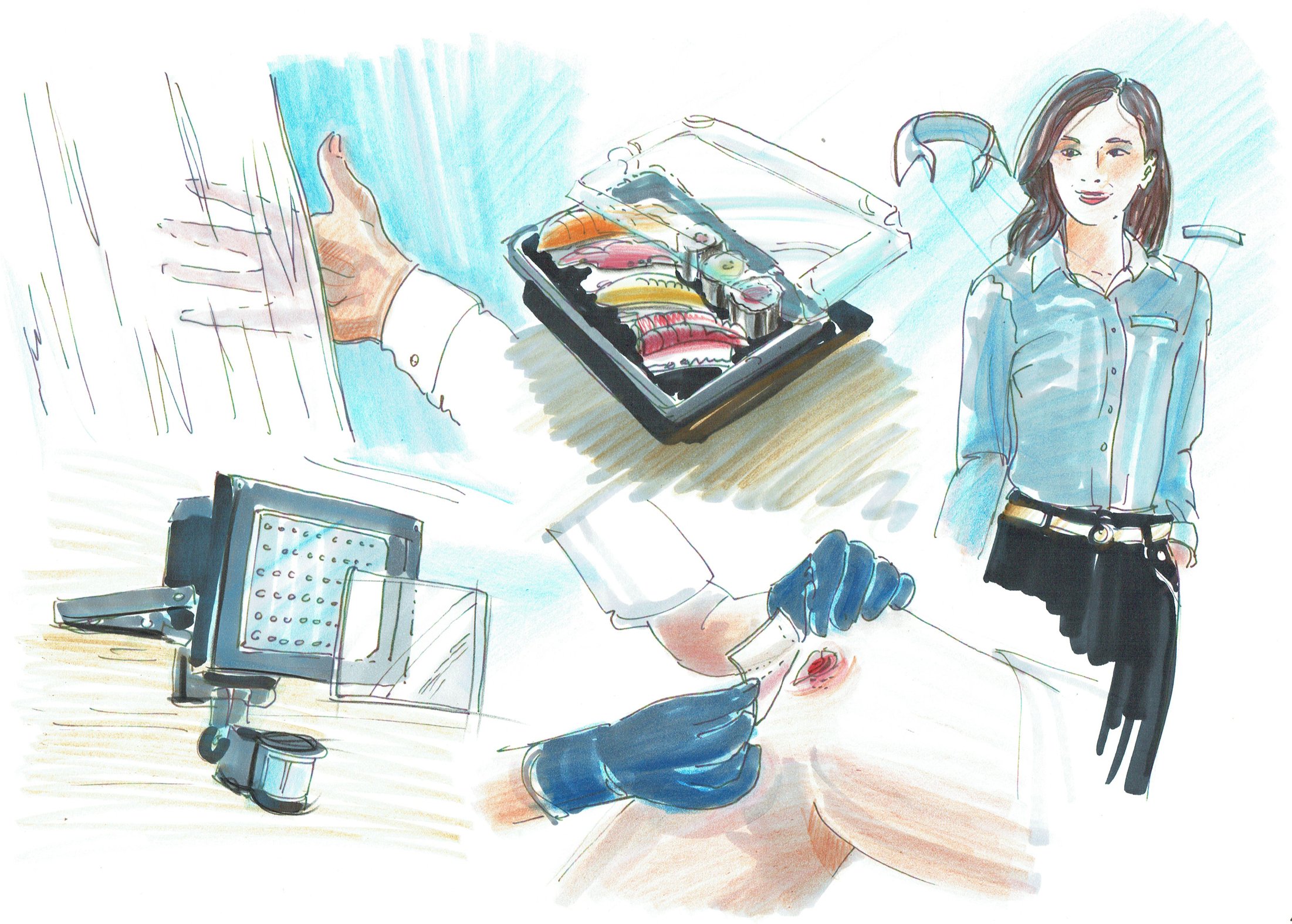 Idea sketch transparent polyester fibres